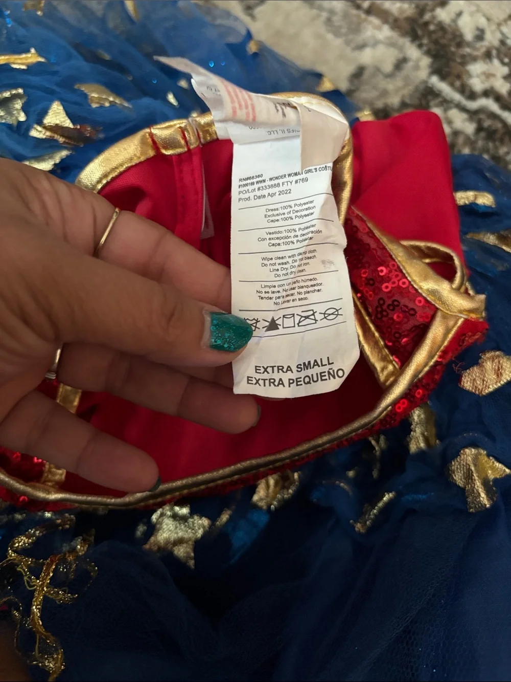 Rubie's Red, Blue & Gold Superhero Tulle Dress